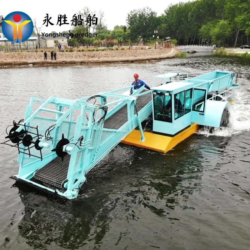Mini Efficient Aquatic Weed Harvester Mowing Boat For One Person To Operate 3