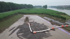 Sand and mud discharging end or discharging places for cutter suction dredger working