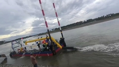 1500 m3 per hour Jet suction dredger working without pipeline